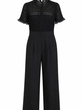 Chelsea28 Black Lace Bodice Formal Jumpsuit